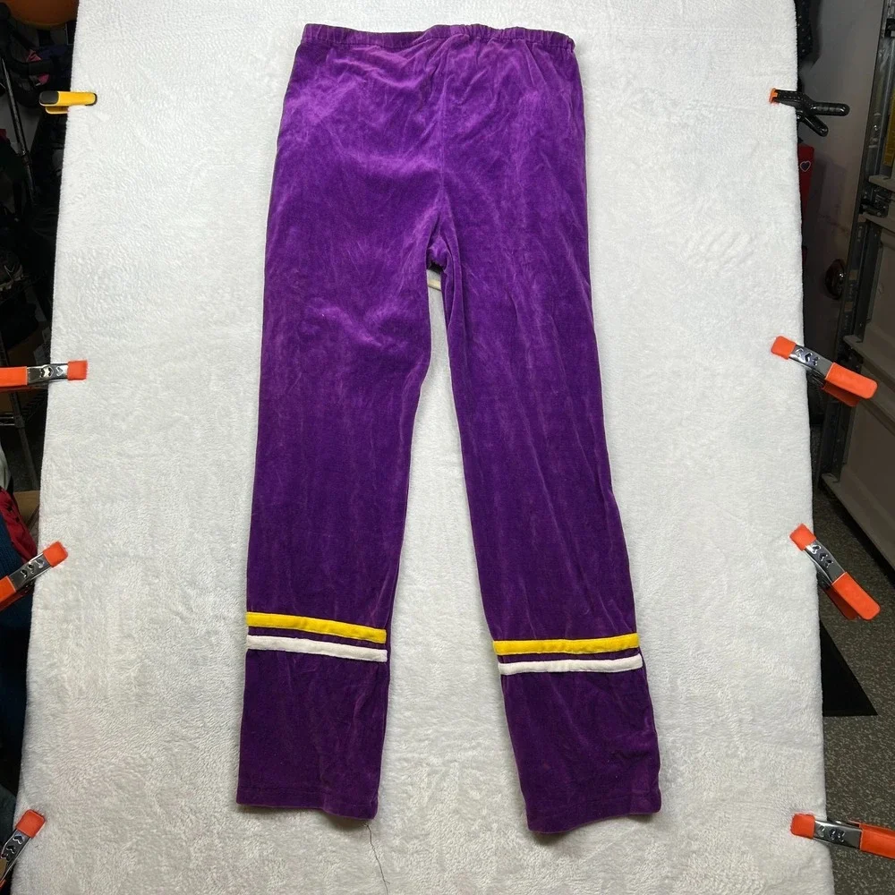 Vintage LA Lakers Velvet Track Pants‎ Men Purple Elastic Waist USA Made - Medium